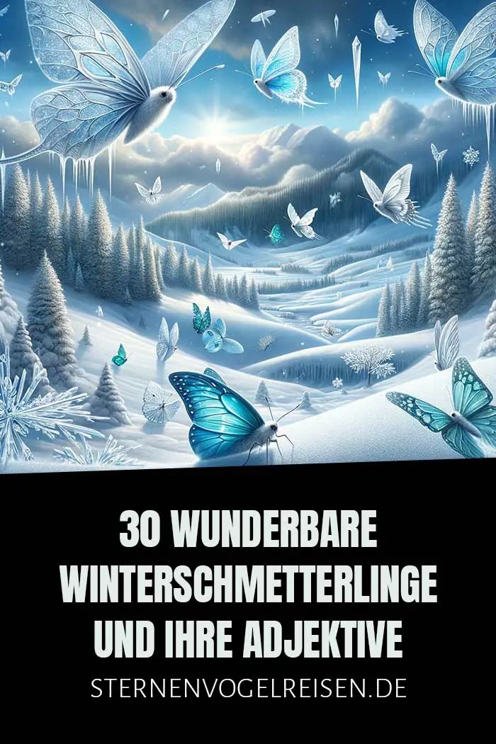30 Winterschmetterlinge und ihre Adjektive ... Frostflügel im Schnee