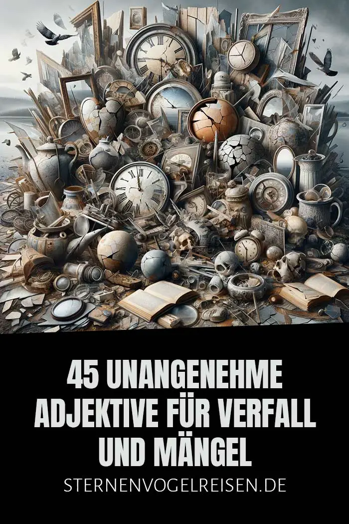 45 unangenehme Adjektive für Zerstörung, Verfall und Mängel